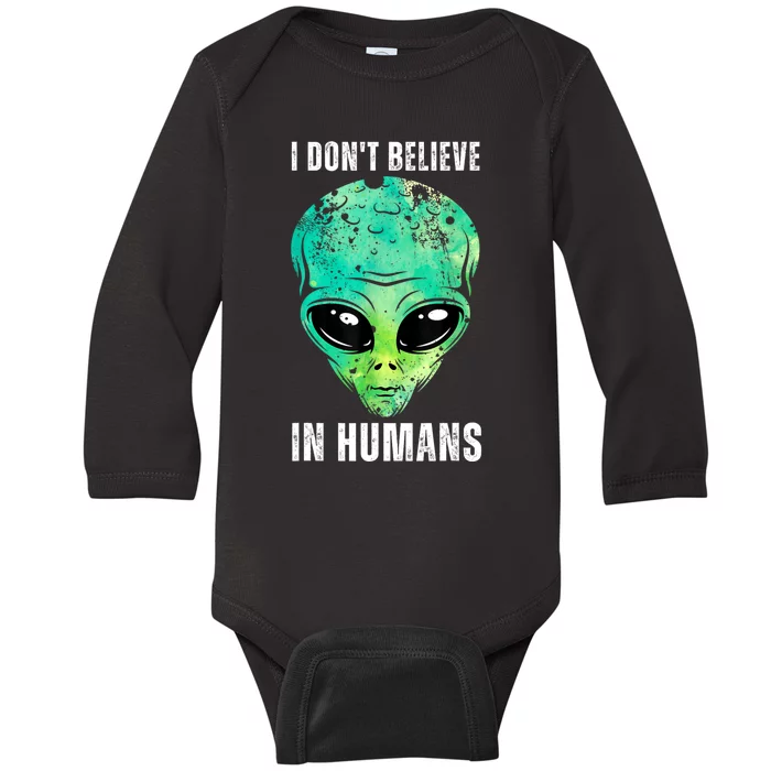 Green Turquoise Alien Face Halloween Costume Baby Long Sleeve Bodysuit