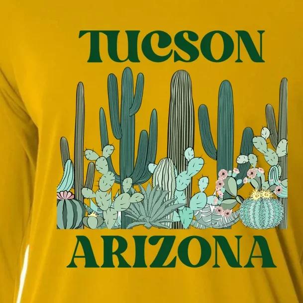 Green Tucson Arizona Cactus Great Gift Cooling Performance Long Sleeve Crew