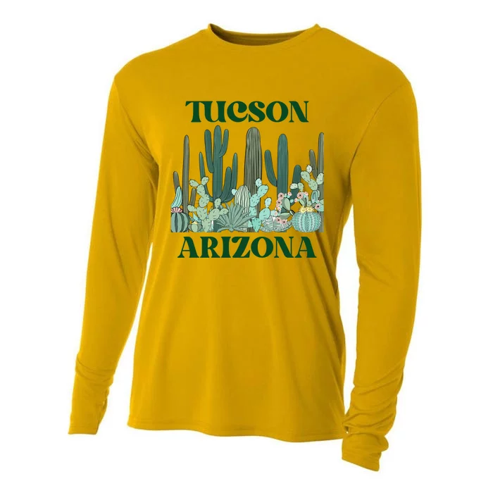 Green Tucson Arizona Cactus Great Gift Cooling Performance Long Sleeve Crew