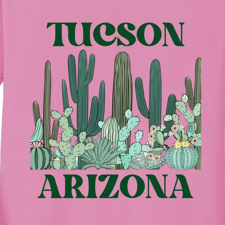 Green Tucson Arizona Cactus Great Gift Kids Long Sleeve Shirt