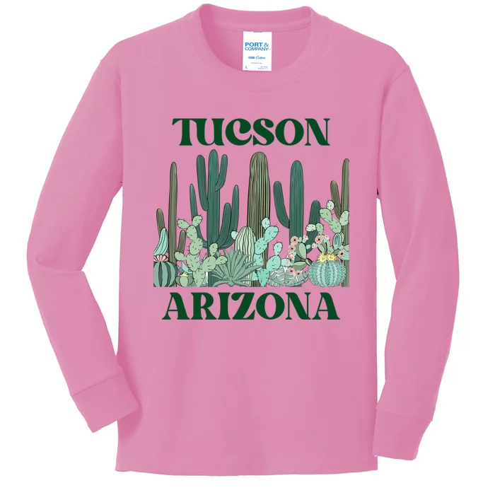 Green Tucson Arizona Cactus Great Gift Kids Long Sleeve Shirt