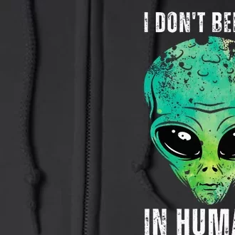 Green Turquoise Alien Face Halloween Costume Full Zip Hoodie