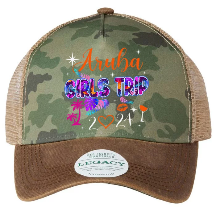 Girl Trip Aruba 2024 Weekend Hello Summer 2024 Vacation Legacy Tie Dye Trucker Hat