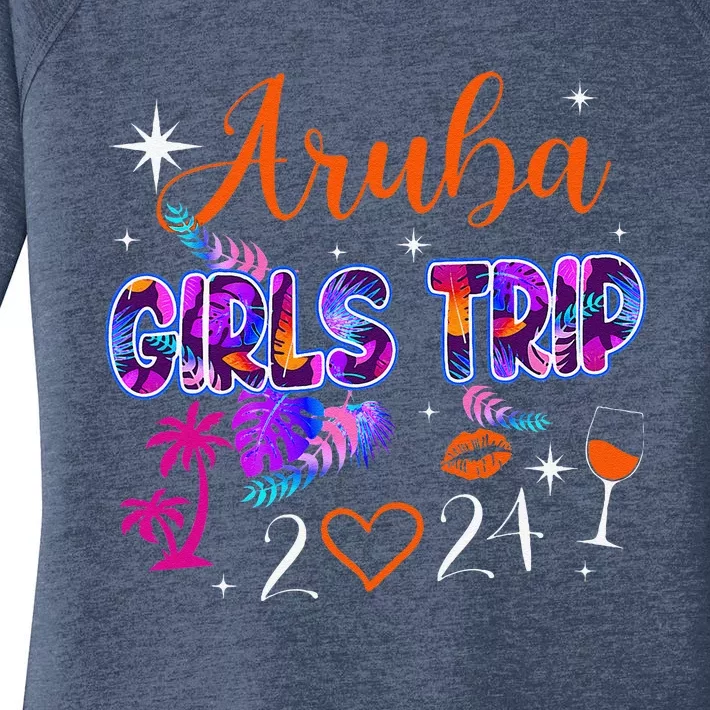 Girl Trip Aruba 2024 Weekend Hello Summer 2024 Vacation Women's Perfect Tri Tunic Long Sleeve Shirt