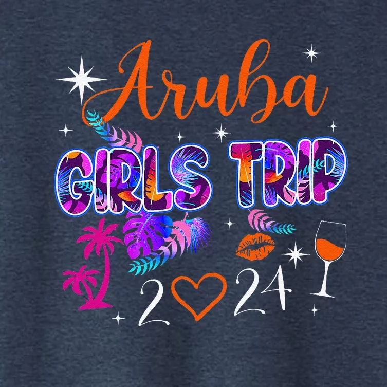 Girl Trip Aruba 2024 Weekend Hello Summer 2024 Vacation Women's Crop Top Tee