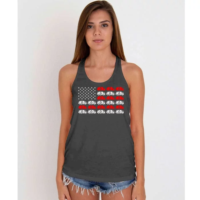 Garbage Trump American Flag Vote Trump Women's Knotted Racerback Tank