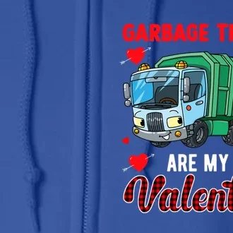 Garbage Truck Are My Valentine Hearts Funny Biker Lover Gift Full Zip Hoodie