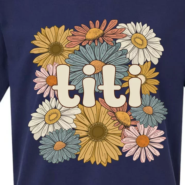 Groovy Titi Auntie Flowers Cute Titi Aunt Gift Sueded Cloud Jersey T-Shirt