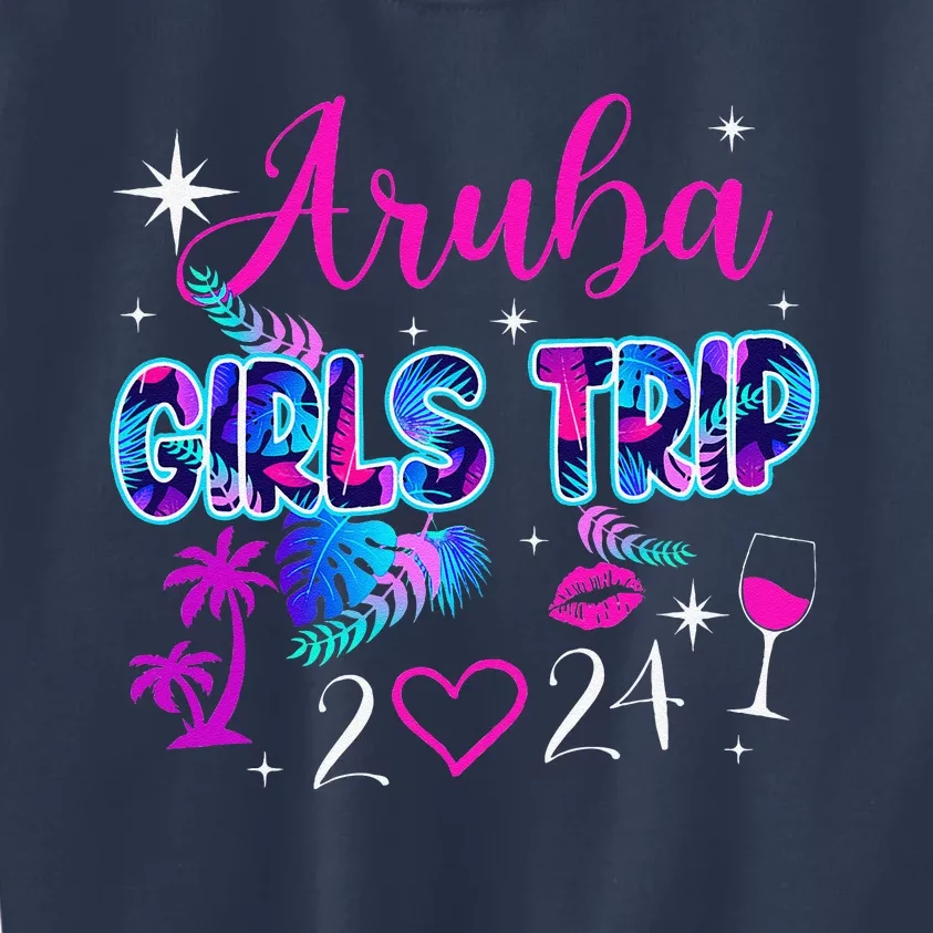 Girl Trip Aruba 2024 Weekend Hello Summer 2024 Vacation Kids Sweatshirt