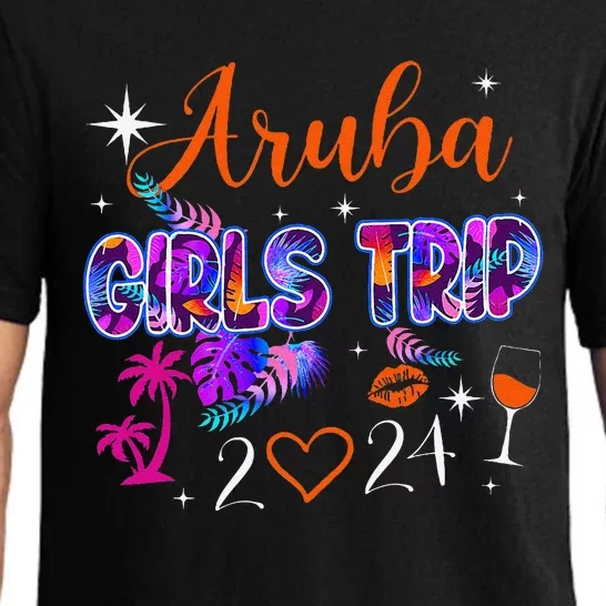 Girl Trip Aruba 2024 Weekend Hello Summer 2024 Vacation Pajama Set