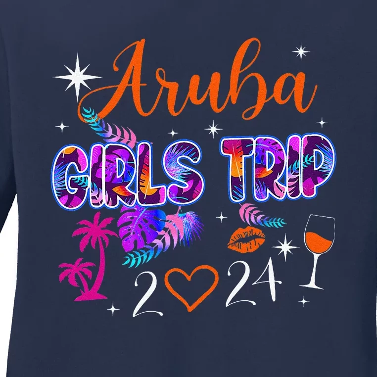 Girl Trip Aruba 2024 Weekend Hello Summer 2024 Vacation Ladies Long Sleeve Shirt