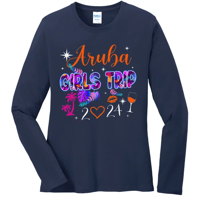 Girl Trip Aruba 2024 Weekend Hello Summer 2024 Vacation Ladies Long Sleeve Shirt