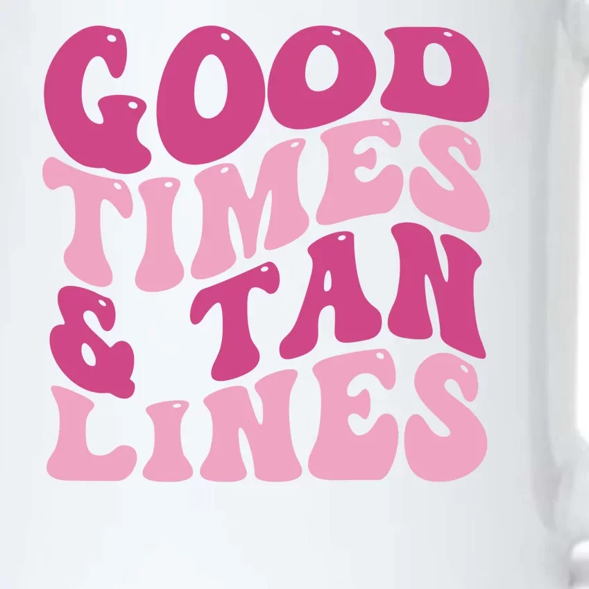 Good Times And Tan Lines Summer Groovy Black Color Changing Mug