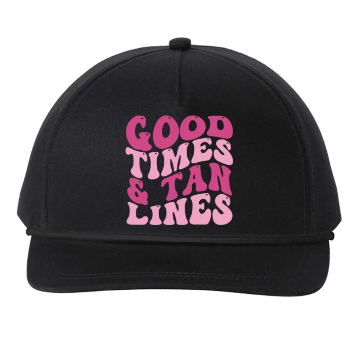 Good Times And Tan Lines Summer Groovy Snapback Five-Panel Rope Hat