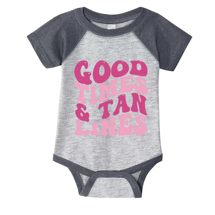 Good Times And Tan Lines Summer Groovy Infant Baby Jersey Bodysuit