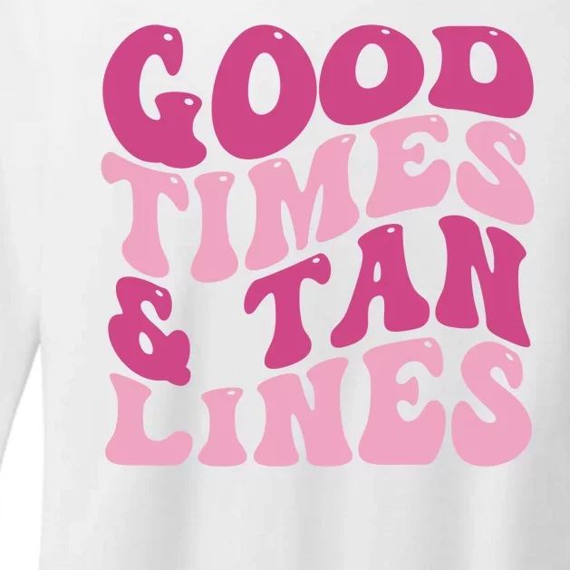 Good Times And Tan Lines Summer Groovy Womens CVC Long Sleeve Shirt