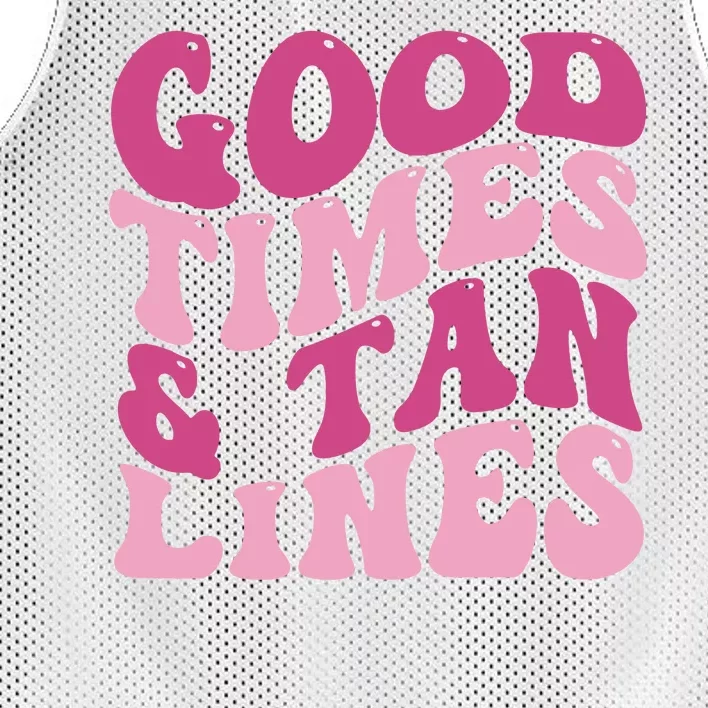 Good Times And Tan Lines Summer Groovy Mesh Reversible Basketball Jersey Tank