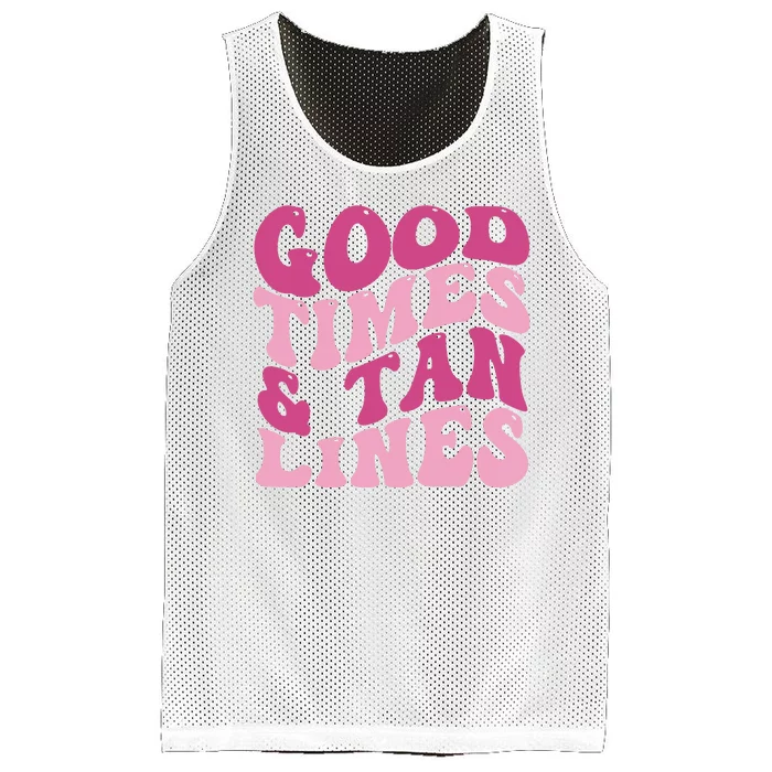 Good Times And Tan Lines Summer Groovy Mesh Reversible Basketball Jersey Tank