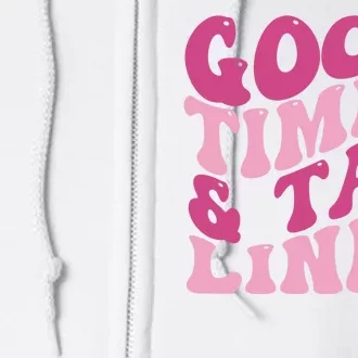 Good Times And Tan Lines Summer Groovy Full Zip Hoodie