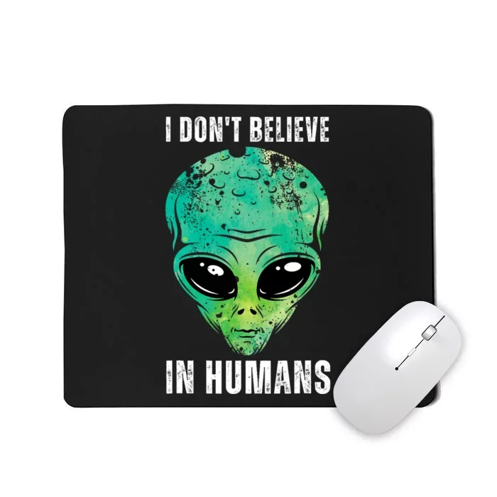 Green Turquoise Alien Face Halloween Costume Mousepad