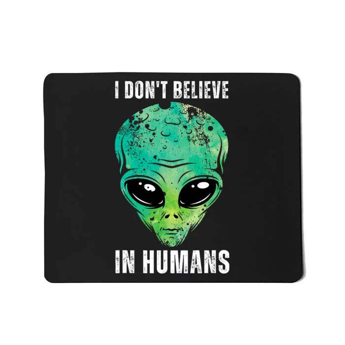 Green Turquoise Alien Face Halloween Costume Mousepad