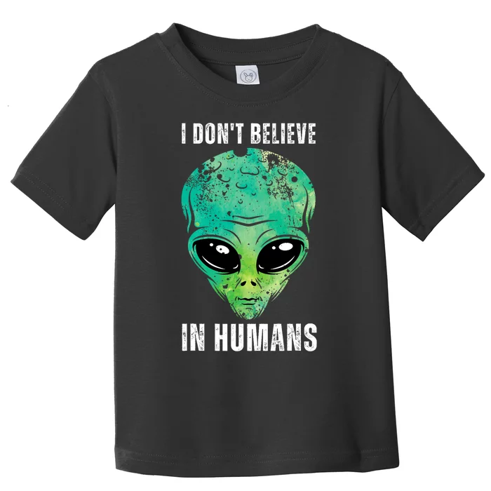 Green Turquoise Alien Face Halloween Costume Toddler T-Shirt