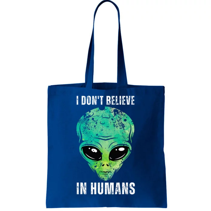 Green Turquoise Alien Face Halloween Costume Tote Bag