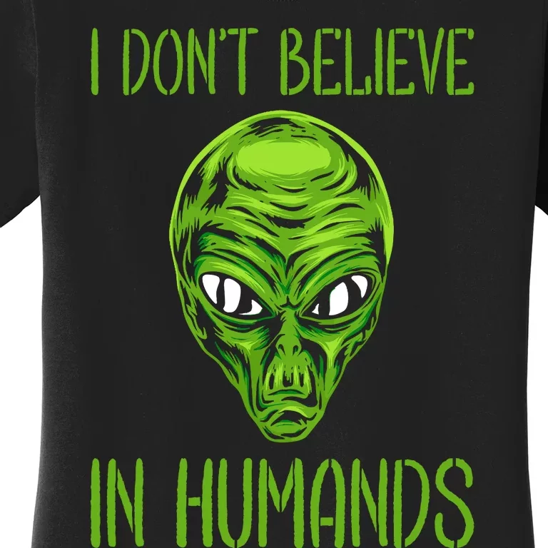 Green Turquoise Alien Face Halloween Costume Women's T-Shirt