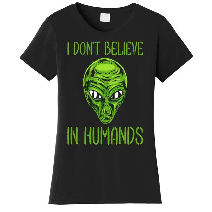 Green Turquoise Alien Face Halloween Costume Women's T-Shirt