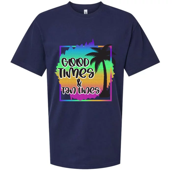 Good Times And Tan Lines Beach Paradise Gift Sueded Cloud Jersey T-Shirt