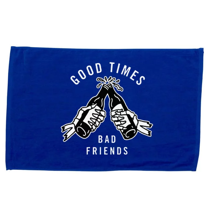 Good Times Bad Friends Beer Cheers Skeleton Design Microfiber Hand Towel