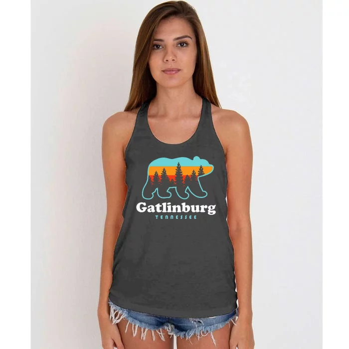 Gatlinburg Tennessee Bear Great Smoky Mountains Women's Knotted Racerback Tank