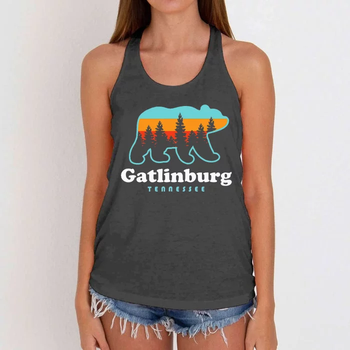 Gatlinburg Tennessee Bear Great Smoky Mountains Women's Knotted Racerback Tank