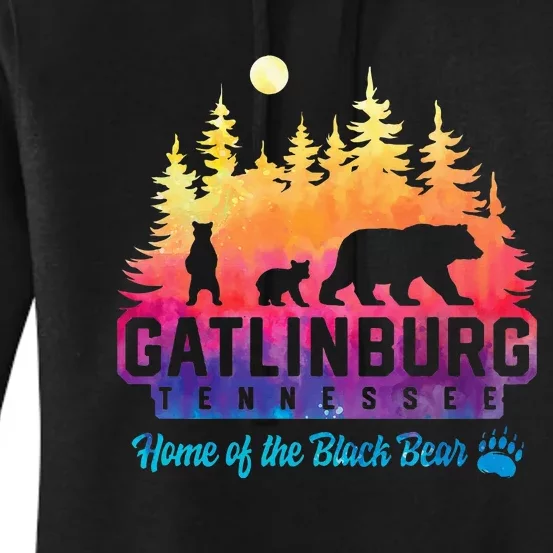 Gatlinburg Tennessee Bear Great Smoky Mountains Tie Dye Women's Pullover Hoodie