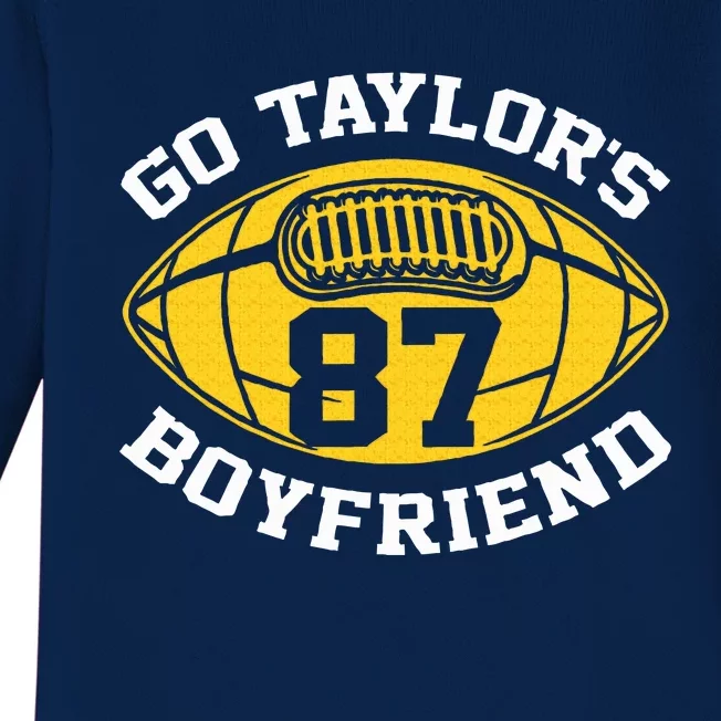 Go T.aylors Boyfriend Football Funny Go T.aylor's Baby Long Sleeve Bodysuit