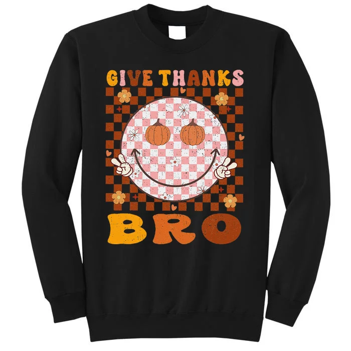 Give Thanks Bro Smile Face Thankful Thanksgiving Sweatshirt