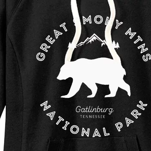 Gatlinburg TN Bear Retro Great Smoky Mountains National Park Women's Fleece Hoodie