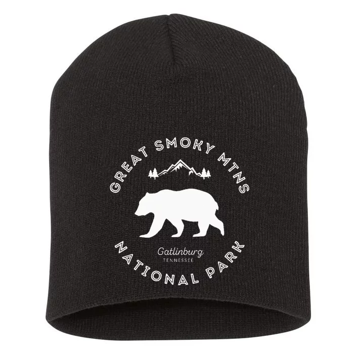 Gatlinburg TN Bear Retro Great Smoky Mountains National Park Short Acrylic Beanie