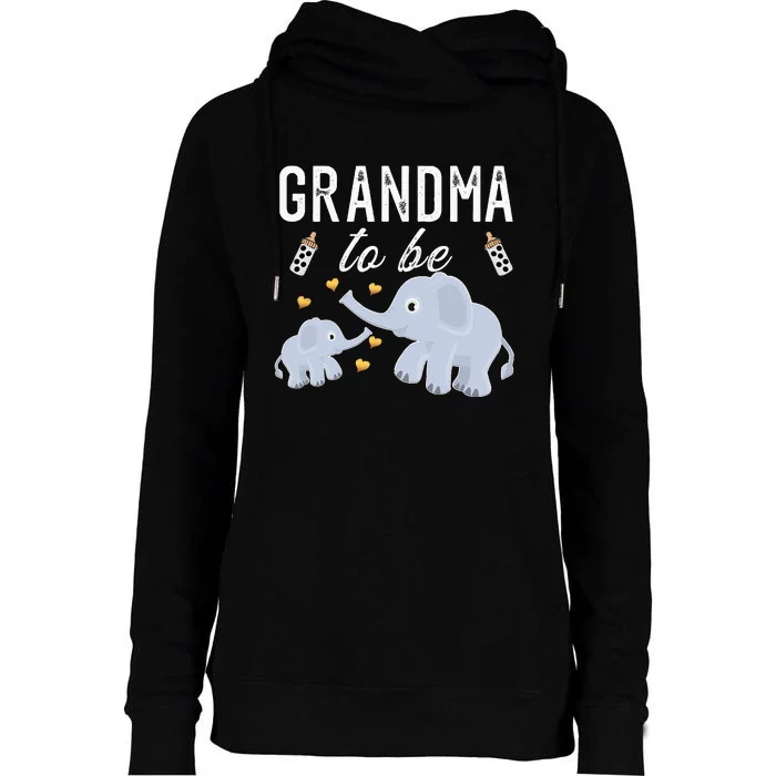 Grandma To Be Elephant Baby Shower Grandma Cute Womens Funnel Neck Pullover Hood