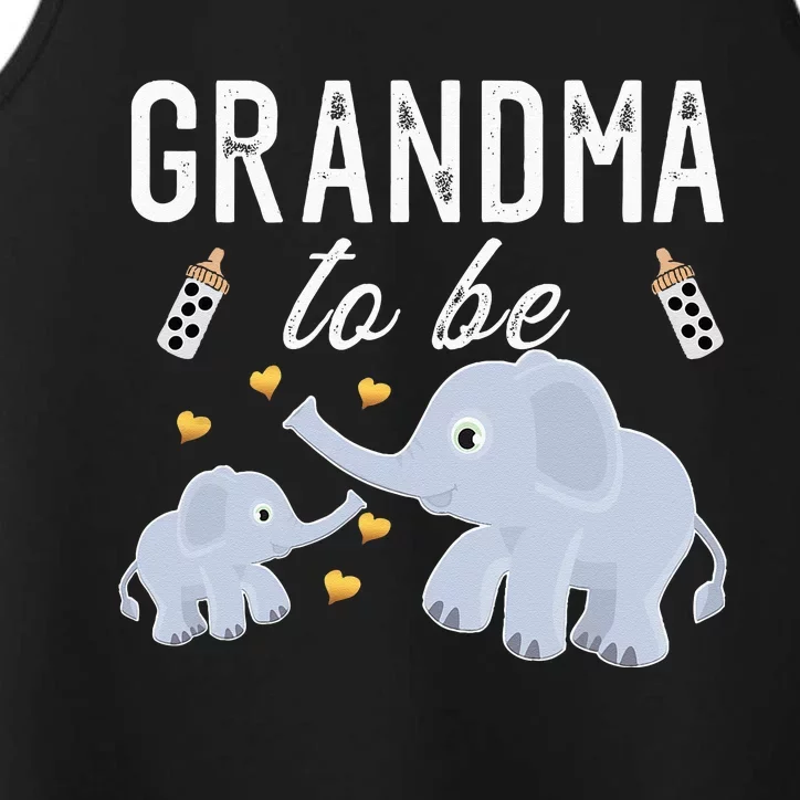 Grandma To Be Elephant Baby Shower Grandma Cute Performance Tank