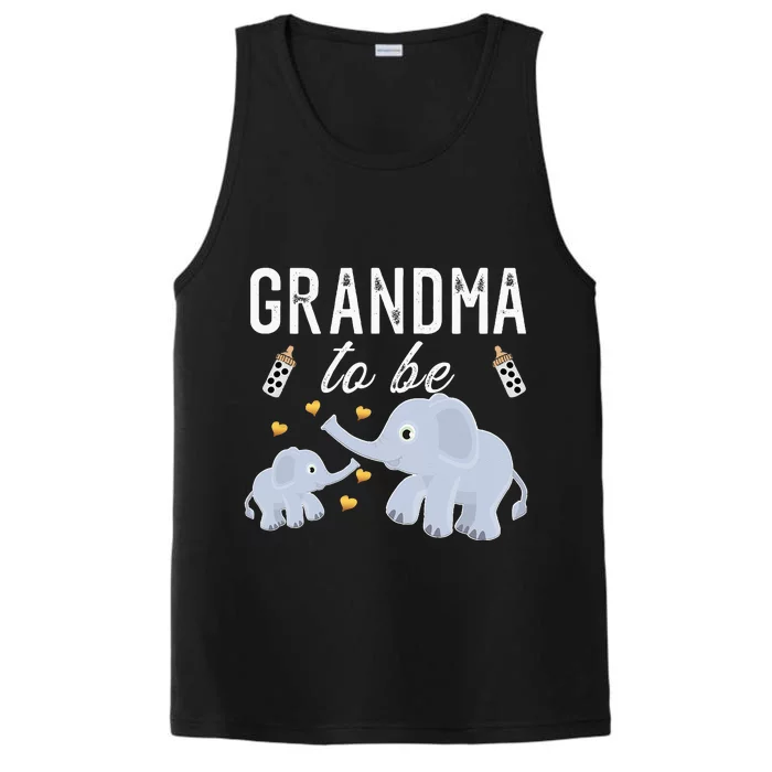 Grandma To Be Elephant Baby Shower Grandma Cute Performance Tank