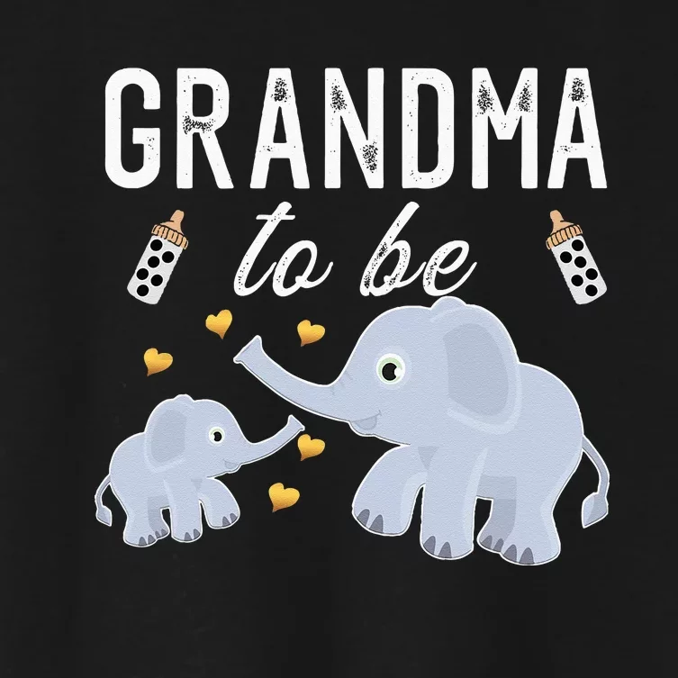 Grandma To Be Elephant Baby Shower Grandma Cute Women's Crop Top Tee