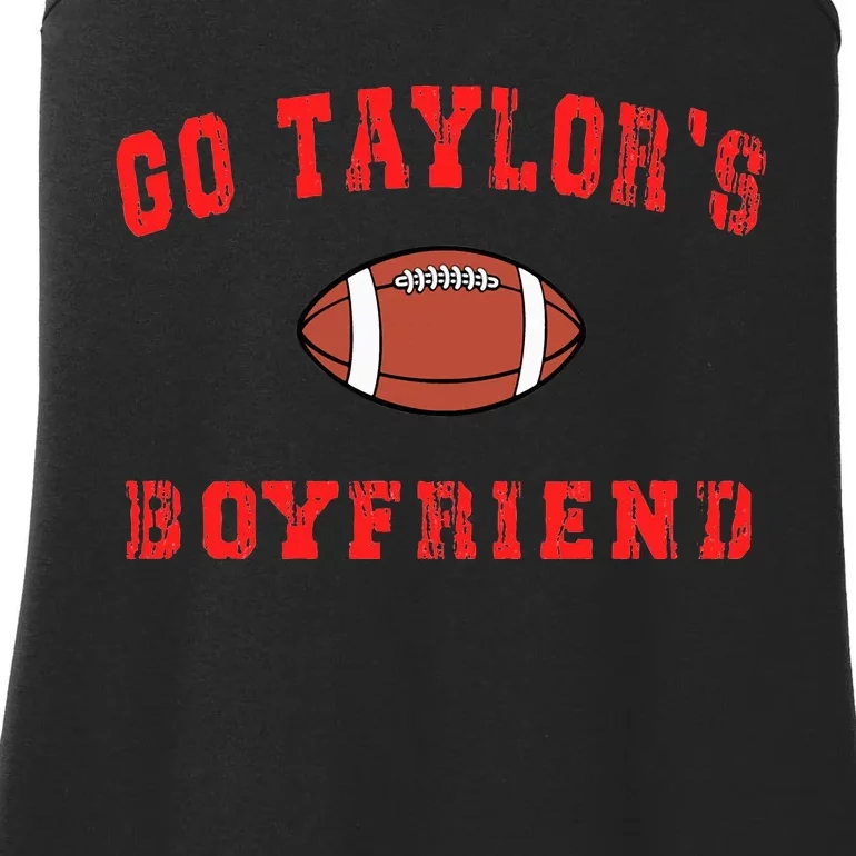 G.o T.aylor's B.oyfriend  Football Lovers Ta.ylor Name Ladies Essential Tank