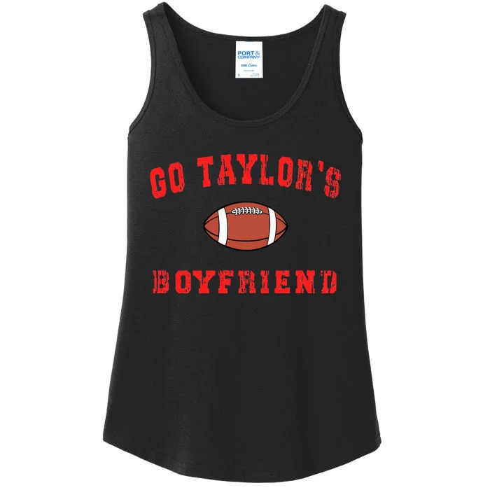 G.o T.aylor's B.oyfriend  Football Lovers Ta.ylor Name Ladies Essential Tank