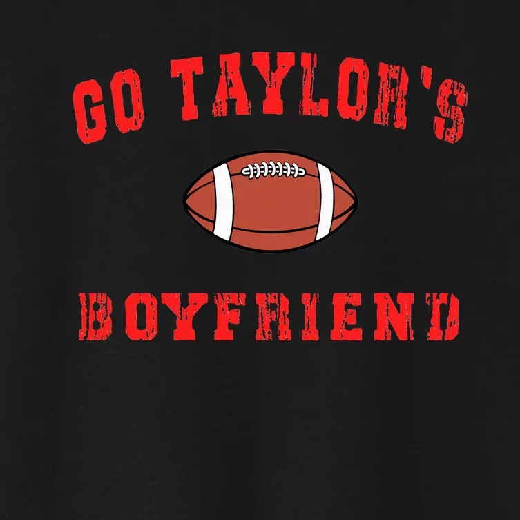 G.o T.aylor's B.oyfriend  Football Lovers Ta.ylor Name Women's Crop Top Tee