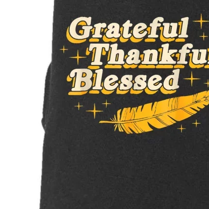 Grateful Thankful Blessed Feathers Fall Autumn Thanksgiving Doggie 3-End Fleece Hoodie