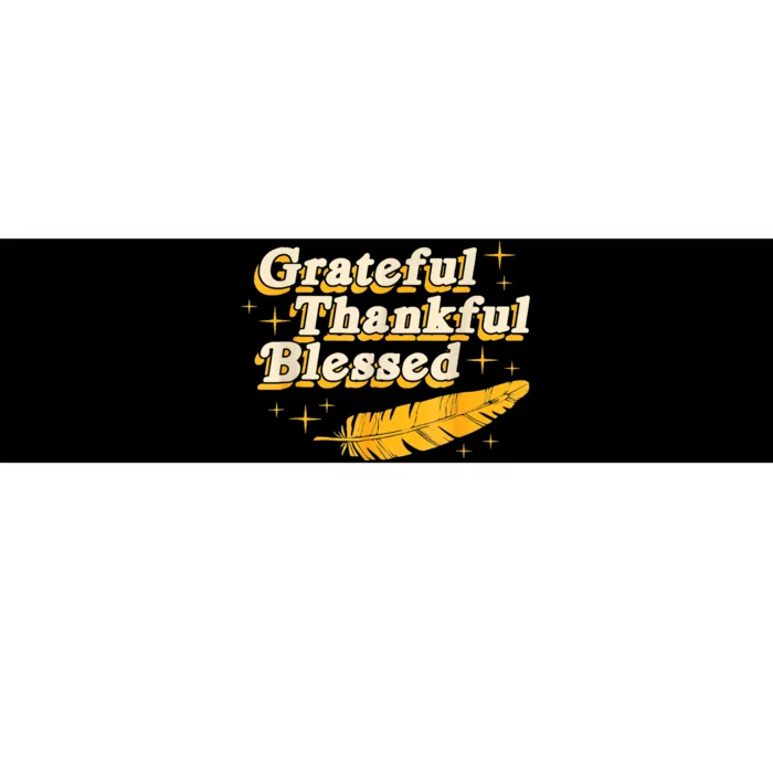 Grateful Thankful Blessed Feathers Fall Autumn Thanksgiving Bumper Sticker