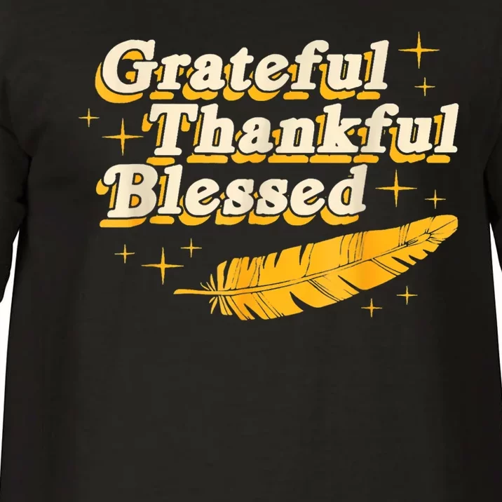 Grateful Thankful Blessed Feathers Fall Autumn Thanksgiving Comfort Colors T-Shirt