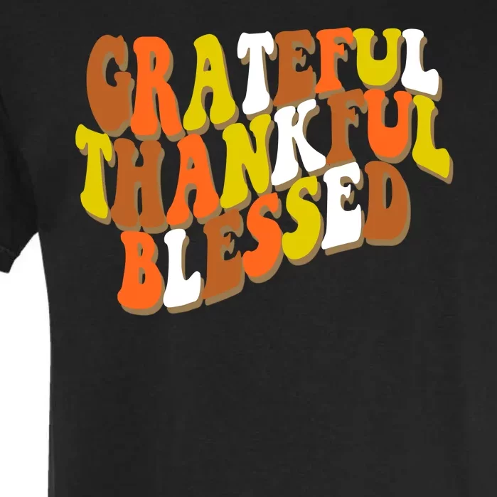 Grateful Thankful Blessed Retro Thanksgiving Garment-Dyed Heavyweight T-Shirt