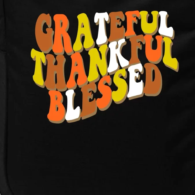 Grateful Thankful Blessed Retro Thanksgiving Impact Tech Backpack